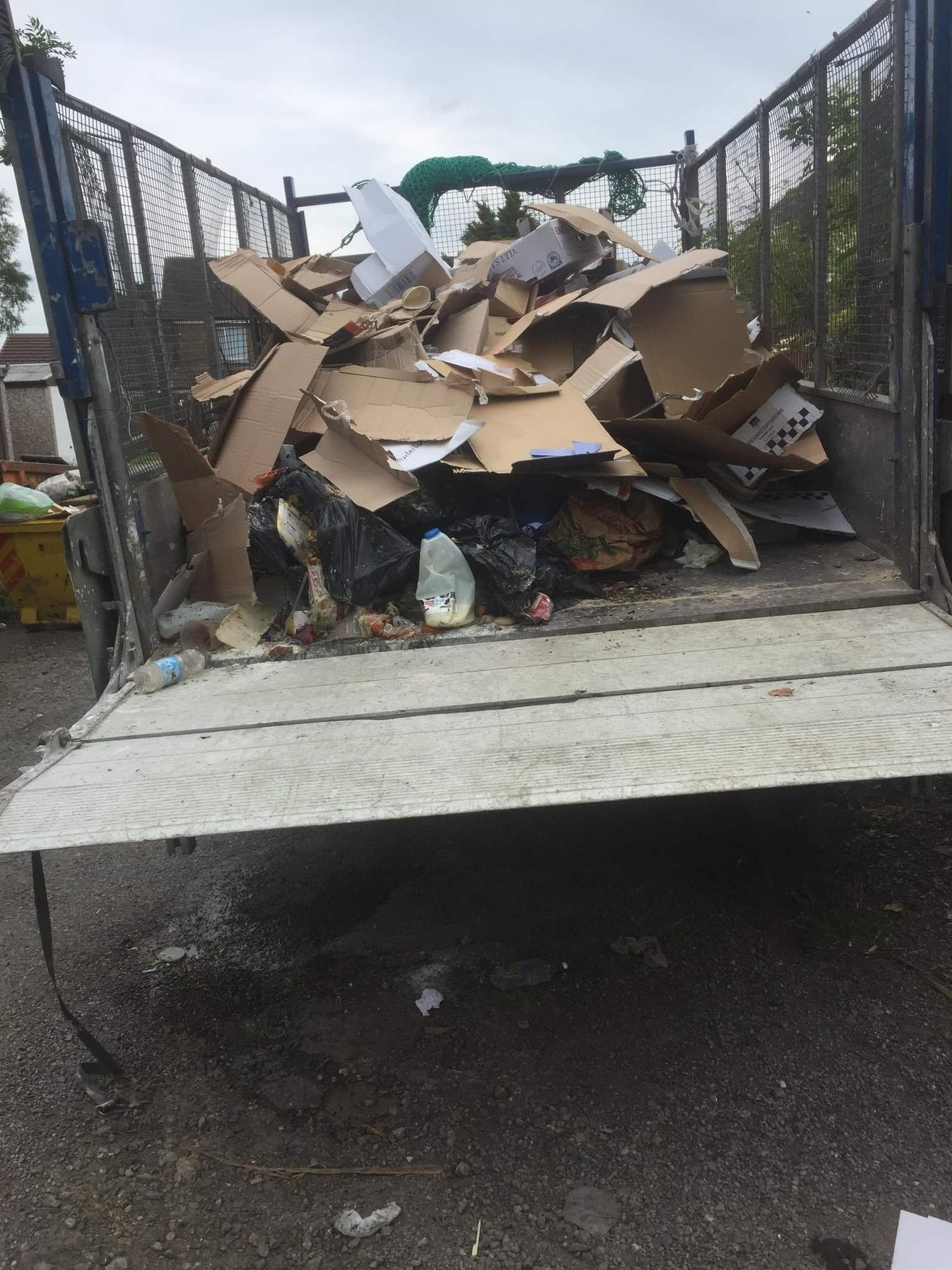 Mixed bulky rubbish loaded in a collection vehicle